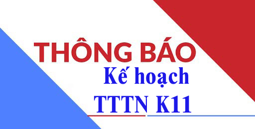 THÔNG BÁO KẾ HOẠCH TTTN K11 - CHÍNH QUY